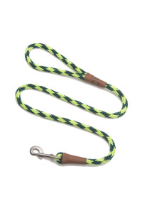 Mendota Pet Snap Leash - British-Style Braided Dog Lead, Made in The USA - Jade, 12 in x 6 ft - for Large Breeds