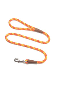 Mendota Pet Snap Leash - British-Style Braided Dog Lead, Made in The USA - Amber, 38 in x 4 ft - for SmallMedium Breeds