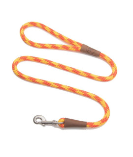 Mendota Pet Snap Leash - British-Style Braided Dog Lead, Made in The USA - Amber, 38 in x 4 ft - for SmallMedium Breeds