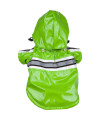 Pet Life Reflecta-Glow Reflective Waterproof Dog Raincoat with Removable Hood, MD, Green
