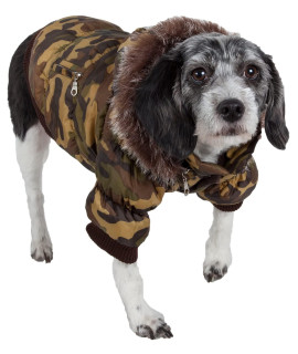 Pet Life classic Metallic Winter Dog coat with Zippered Removable Fur Hood - Dog Jacket Features 3M Thinsulate Insulation Warming Technology - Dog clothes Sizing fits Small Medium and Large Dogs