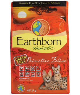 Earthborn Holistic Primitive Feline Grain-Free Dry Cat Food 5 Pound (Pack of 1)