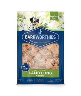 Barkworthies Lamb Lung Chip Chews (12oz. Bag) - All-Natural & Highly Digestible Dog Treats - Promotes Dental Health