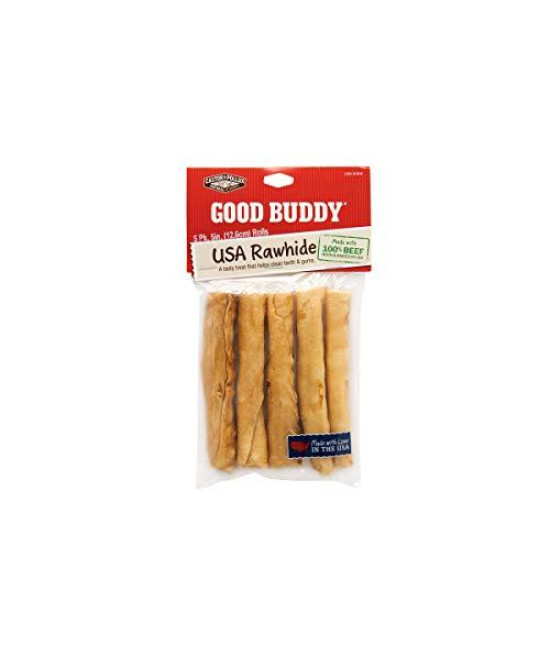 Castor & Pollux Good Buddy Made in USA Natural Chicken Flavor Rawhide Dog Treats Sticks 5 pk x 5