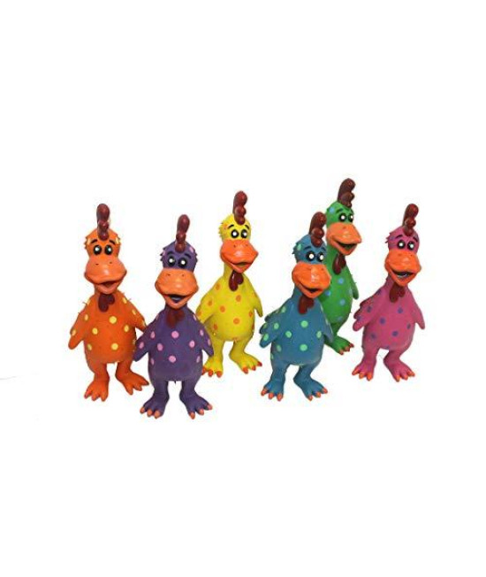 Multipets 11.5-Inch Latex Polka Dot Globken Chicken Dog Toy