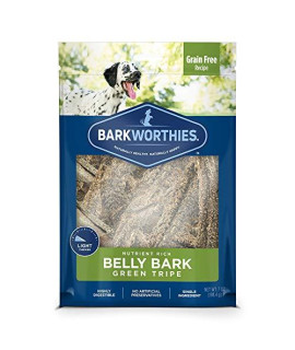 Barkworthies Green Tripe Belly Bark - Grain Free Recipe - All-Natural Healthy Dog Chews - Nutrient Rich and Single Ingredient with Real Lamb Protein (7oz)