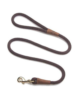 Mendota Pet Snap Leash - British-Style Braided Dog Lead, Made in The USA - Brown, 38 in x 4 ft - for SmallMedium Breeds
