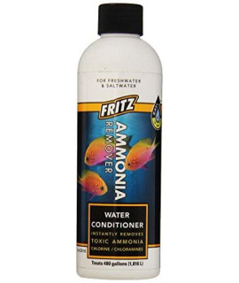Fritz Aquatics 80238 Fritz ACCR Water Conditioner and Ammonia Remover for Fresh and Salt Water Aquariums, 8-Ounce