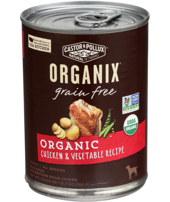 Castor & Pollux Organix Grain Free Organic Chicken & Vegetable -(Pack of 1)