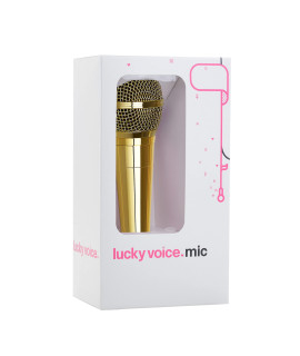 Lucky Voice Karaoke Microphone For Kids & Adults - Gold - Portable Handheld Mic Compatible With Karaoke Machines, Pa Systems, Speaker Amps, 5M Long Cable