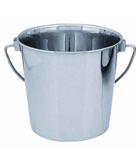 Qt Dog Round Stainless Steel Bucket, 9 Quart