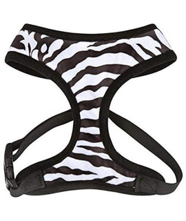 East Side Collection Polyester Plush Zebra-Print Dog Harness, Small