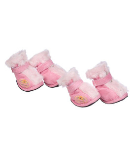 Pet Life Ultra Fur comfort Year Round Protective Boots (features 3M Thinsulate): Pink Medium