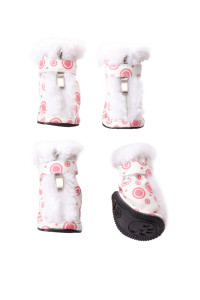 Pet Life Ultra-Fur comfort Boots PinkWhite Medium