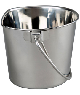 Advance Pet Products Heavy Stainless Steel Flat Bucket, 2 Quart Flat