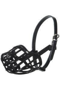OmniPet Leather Brothers Italian Basket Dog Muzzle, Black, Size 2