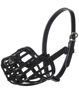 OmniPet Leather Brothers Italian Basket Dog Muzzle, Black, Size 2