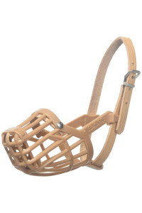 OmniPet Leather Brothers Italian Basket Dog Muzzle, Tan, Size 2