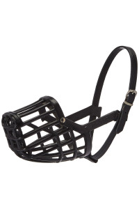 OmniPet Leather Brothers Italian Basket Dog Muzzle, Black, Size 5