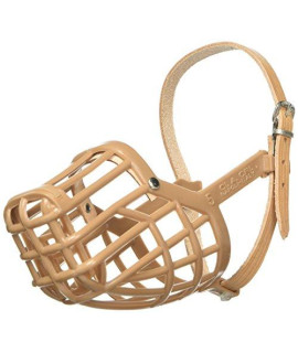 OmniPet Leather Brothers Italian Basket Dog Muzzle Tan Size 5
