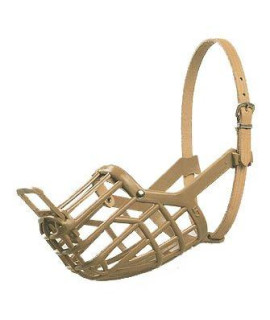 OmniPet Leather Brothers Italian Basket Dog Muzzle, Tan, Size 8