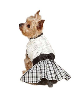 East Side collection Polyester The First Lady Ruffle Taffeta Dog Dress Medium 16-Inch White