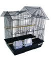 YML 16-Inch by 12-Inch Villa Top Bird Cage, Black