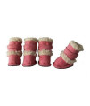 Duggz Snuggly Shearling Dog Boots in Pink and White Size: Large (3.3 x 2)