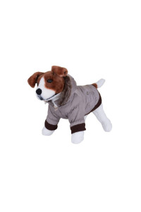 Pet Life DPF00005 Metallic Ski Parka Dog coats with Removable Hood, Large, gray