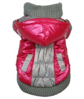 Aspen Vintage Dog Ski coat with Removable Hood Size: Small color: Red