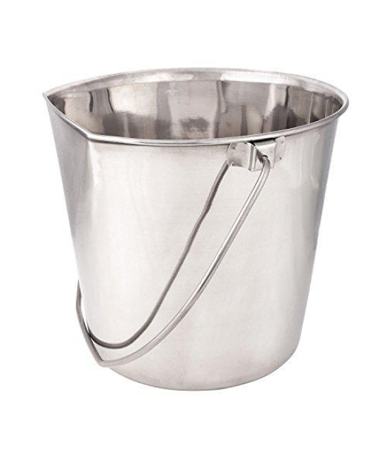 ProSelect Stainless Steel Flat Sided Pails - Durable Pails for Fences, cages, crates, or Kennels - 8, 4-Quart