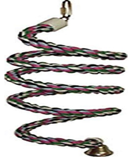 A&E Cage Company HB552 Happy Beaks Cotton Rope Boing with Bell Bird Toy, 0.75 by 66, Multicolor