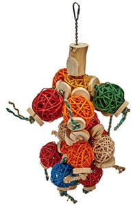 A&E Cage Company HB46520 Java Wood Ball Thing Assorted Bird Toy, 10 by 14