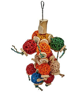 A&E Cage Company HB46520 Java Wood Ball Thing Assorted Bird Toy, 10 by 14