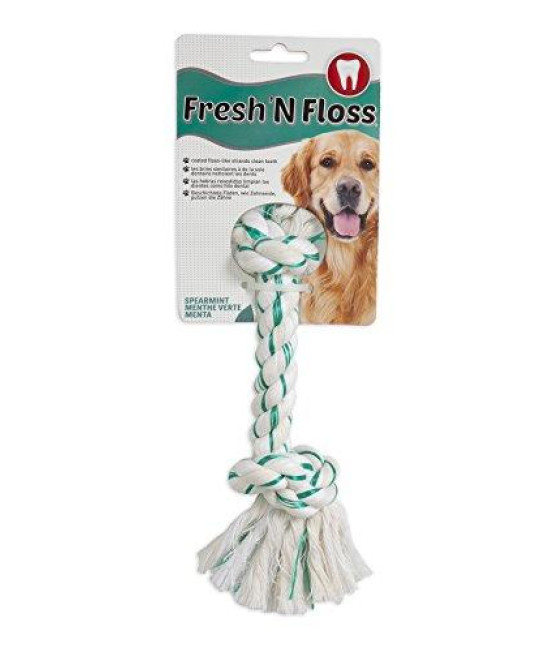 Aspen/Booda Corporation DBX52300 Fresh and Floss 2-Knot Spearmint Toy for Pets, Small