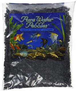 Pure Water Pebbles Aquarium Gravel, 2-Pound, Jet Black