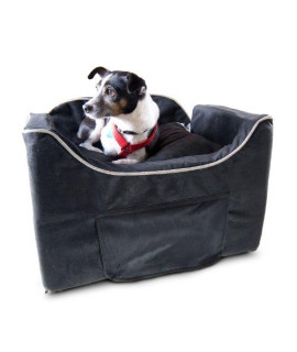 Snoozer Luxury Lookout Pet Car Seat, Medium Luxury II, Black with Herringbone