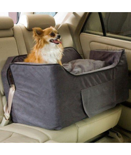 Snoozer Large Luxury Lookout Ii Pet Car Seat, Anthracite/Black Microsuede