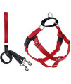 2 Hounds Design Freedom No Pull Dog Harness | Adjustable Gentle Comfortable Control for Easy Dog Walking |for Small Medium and Large Dogs | Made in USA | Leash Included | 1" LG Red