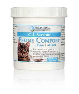 Vitality Science Feline Comfort for Cats | Maintains a Healthy Intestinal Tract and Proper Gut Flora | Restores Gastric Stability | for Vomiting and Diarrhea | 100% Additive Free (Seafood, 220g)