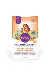 Halo Dry Dog Food, Small Breed Dog Food, High Protein, Chicken and Chicken Liver