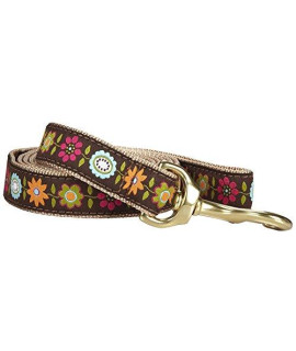 Up Country Bella Floral Pattern Dog Leash, 6 Foot Long 5/8 Inch Narrow Width