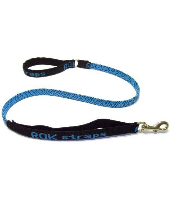 ROK Straps Stretch 54 Leash For Large Dogs 60lbs Plus - Color: Blue w/Black