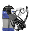 US Divers Adult cozumel Mask, Seabreeze II Snorkel, Proflex Fins, and gear Bag Set, Black, Medium