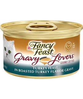 Purina Fancy Feast Gravy Wet Cat Food, Gravy Lovers Turkey Feast in Roasted Turkey Flavor Gravy - (24) 3 oz. Cans