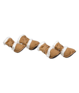 Pet Life DPF08316 Duggz Snuggly Shearling Dog Boots X-Large BrownWhite