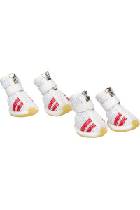 Pet Life White and Red Spring Mesh Dog Shoes Lg