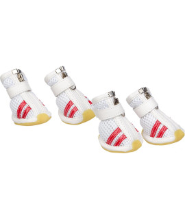 Pet Life White and Red Spring Mesh Dog Shoes Lg