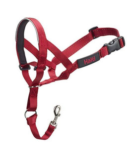 The Company of Animals - HALTI Headcollar - Adjustable and Padded - No Pull Training Tool for Dogs on Walks - Includes Free Training Guide - Size 3 - Red