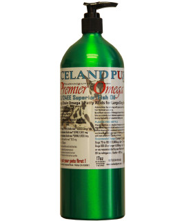 Iceland Pure Premier Fish Oil - For Large Dog Breeds - 17Oz Brushed Aluminum Bottle - Easy To Administer - Shiny Coat - Heart Health - Omega-3 Epa & Dha For Immunity (Po17)